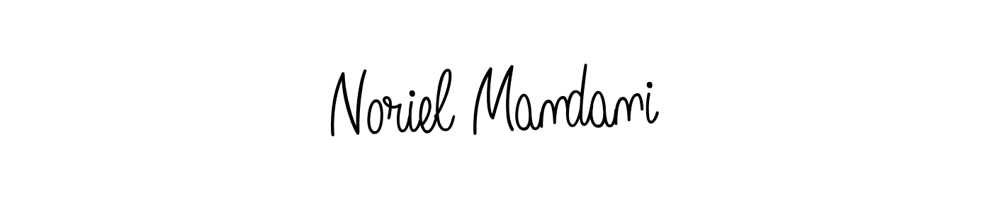 Use a signature maker to create a handwritten signature online. With this signature software, you can design (Angelique-Rose-font-FFP) your own signature for name Noriel Mandani. Noriel Mandani signature style 5 images and pictures png