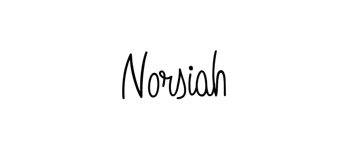 Design your own signature with our free online signature maker. With this signature software, you can create a handwritten (Angelique-Rose-font-FFP) signature for name Norsiah. Norsiah signature style 5 images and pictures png