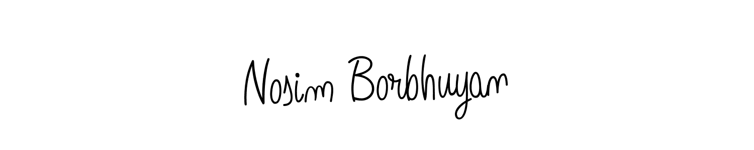 Design your own signature with our free online signature maker. With this signature software, you can create a handwritten (Angelique-Rose-font-FFP) signature for name Nosim Borbhuyan. Nosim Borbhuyan signature style 5 images and pictures png