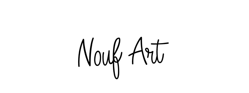You should practise on your own different ways (Angelique-Rose-font-FFP) to write your name (Nouf Art) in signature. don't let someone else do it for you. Nouf Art signature style 5 images and pictures png