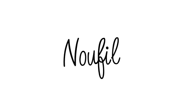 Design your own signature with our free online signature maker. With this signature software, you can create a handwritten (Angelique-Rose-font-FFP) signature for name Noufil. Noufil signature style 5 images and pictures png