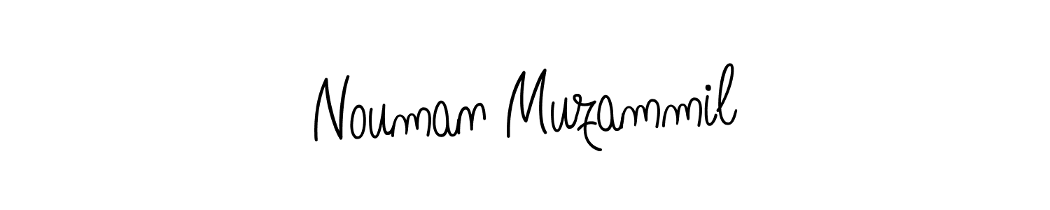 How to make Nouman Muzammil name signature. Use Angelique-Rose-font-FFP style for creating short signs online. This is the latest handwritten sign. Nouman Muzammil signature style 5 images and pictures png