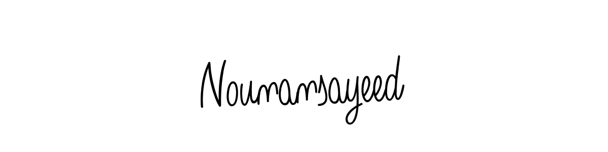 You should practise on your own different ways (Angelique-Rose-font-FFP) to write your name (Nounansayeed) in signature. don't let someone else do it for you. Nounansayeed signature style 5 images and pictures png