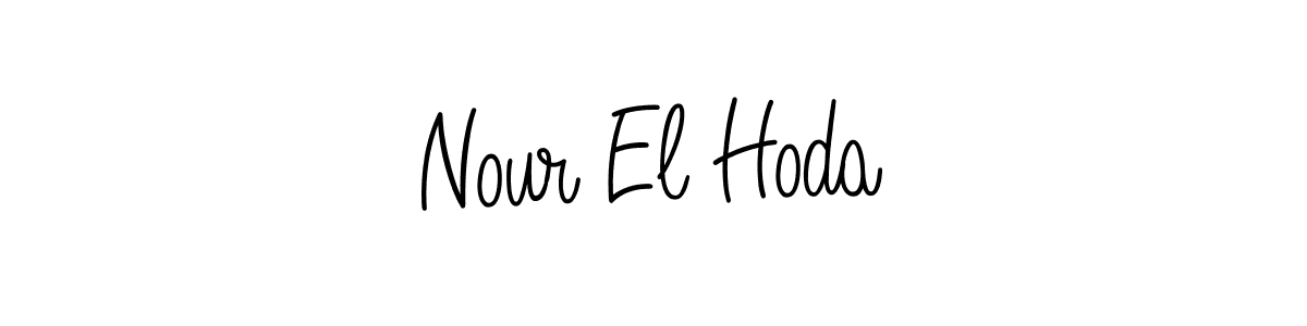 Make a beautiful signature design for name Nour El Hoda. With this signature (Angelique-Rose-font-FFP) style, you can create a handwritten signature for free. Nour El Hoda signature style 5 images and pictures png