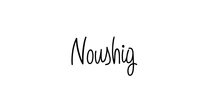 Use a signature maker to create a handwritten signature online. With this signature software, you can design (Angelique-Rose-font-FFP) your own signature for name Noushig. Noushig signature style 5 images and pictures png