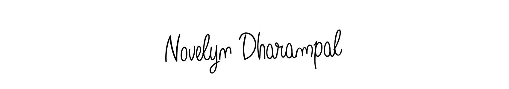How to make Novelyn Dharampal name signature. Use Angelique-Rose-font-FFP style for creating short signs online. This is the latest handwritten sign. Novelyn Dharampal signature style 5 images and pictures png