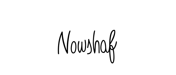 You should practise on your own different ways (Angelique-Rose-font-FFP) to write your name (Nowshaf) in signature. don't let someone else do it for you. Nowshaf signature style 5 images and pictures png