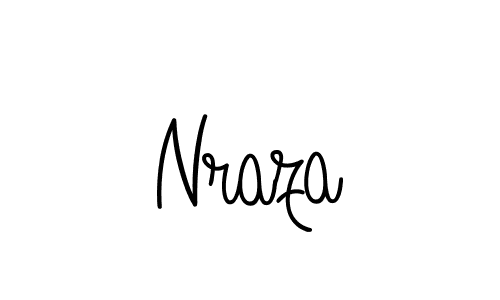 How to make Nraza name signature. Use Angelique-Rose-font-FFP style for creating short signs online. This is the latest handwritten sign. Nraza signature style 5 images and pictures png