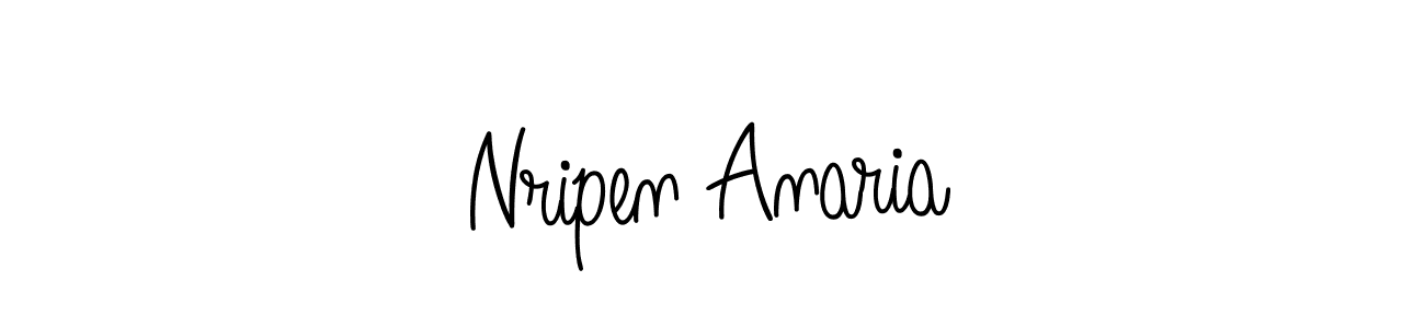 The best way (Angelique-Rose-font-FFP) to make a short signature is to pick only two or three words in your name. The name Nripen Anaria include a total of six letters. For converting this name. Nripen Anaria signature style 5 images and pictures png