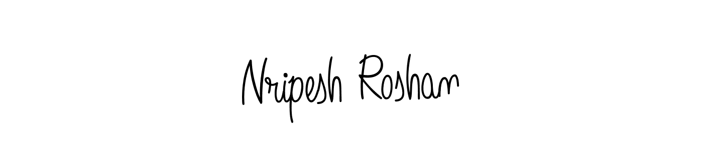 Use a signature maker to create a handwritten signature online. With this signature software, you can design (Angelique-Rose-font-FFP) your own signature for name Nripesh Roshan. Nripesh Roshan signature style 5 images and pictures png