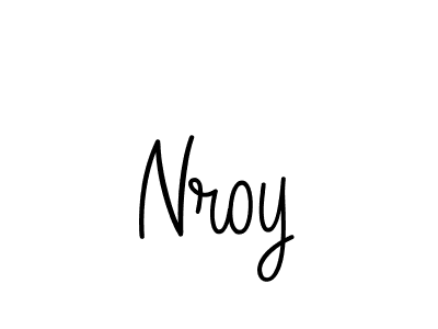 How to make Nroy name signature. Use Angelique-Rose-font-FFP style for creating short signs online. This is the latest handwritten sign. Nroy signature style 5 images and pictures png