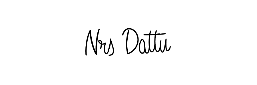 Make a beautiful signature design for name Nrs Dattu. With this signature (Angelique-Rose-font-FFP) style, you can create a handwritten signature for free. Nrs Dattu signature style 5 images and pictures png