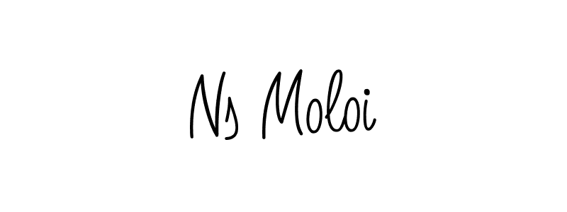 Use a signature maker to create a handwritten signature online. With this signature software, you can design (Angelique-Rose-font-FFP) your own signature for name Ns Moloi. Ns Moloi signature style 5 images and pictures png