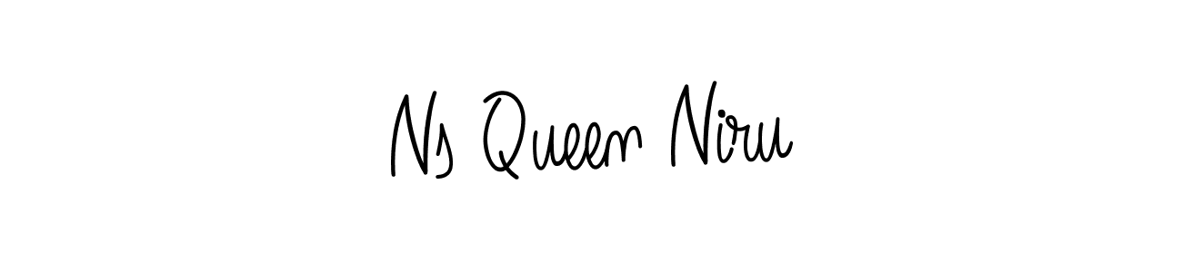 How to make Ns Queen Niru name signature. Use Angelique-Rose-font-FFP style for creating short signs online. This is the latest handwritten sign. Ns Queen Niru signature style 5 images and pictures png