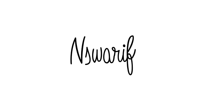 Design your own signature with our free online signature maker. With this signature software, you can create a handwritten (Angelique-Rose-font-FFP) signature for name Nswarif. Nswarif signature style 5 images and pictures png