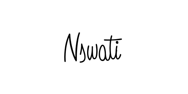 Use a signature maker to create a handwritten signature online. With this signature software, you can design (Angelique-Rose-font-FFP) your own signature for name Nswati. Nswati signature style 5 images and pictures png