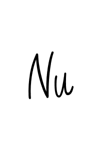 Nu stylish signature style. Best Handwritten Sign (Angelique-Rose-font-FFP) for my name. Handwritten Signature Collection Ideas for my name Nu. Nu signature style 5 images and pictures png