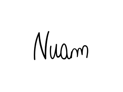 You should practise on your own different ways (Angelique-Rose-font-FFP) to write your name (Nuam) in signature. don't let someone else do it for you. Nuam signature style 5 images and pictures png