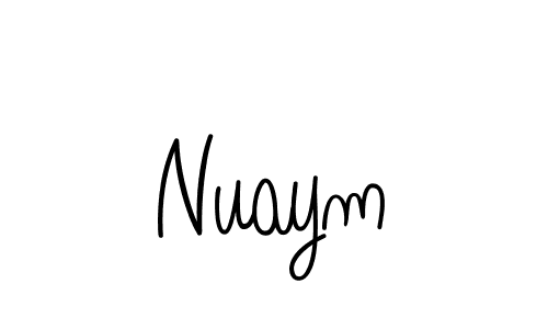 Use a signature maker to create a handwritten signature online. With this signature software, you can design (Angelique-Rose-font-FFP) your own signature for name Nuaym. Nuaym signature style 5 images and pictures png