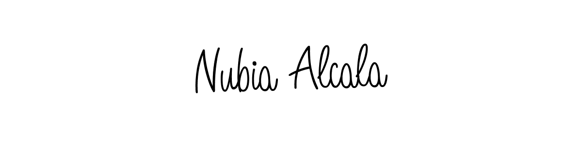 Make a beautiful signature design for name Nubia Alcala. With this signature (Angelique-Rose-font-FFP) style, you can create a handwritten signature for free. Nubia Alcala signature style 5 images and pictures png