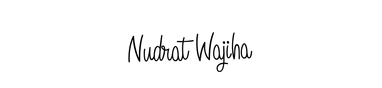 if you are searching for the best signature style for your name Nudrat Wajiha. so please give up your signature search. here we have designed multiple signature styles  using Angelique-Rose-font-FFP. Nudrat Wajiha signature style 5 images and pictures png