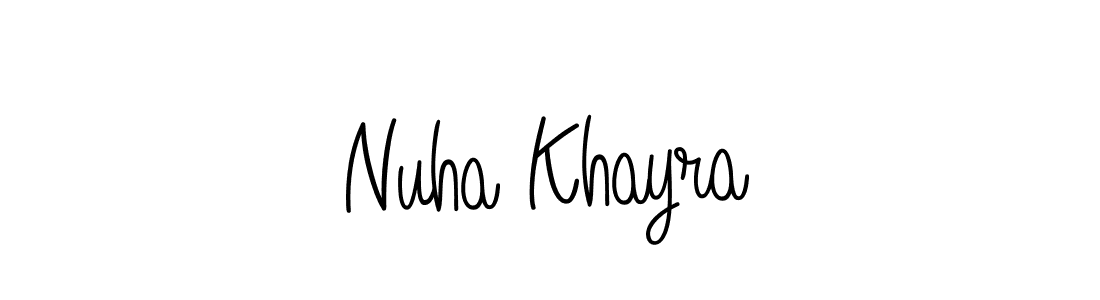 How to make Nuha Khayra name signature. Use Angelique-Rose-font-FFP style for creating short signs online. This is the latest handwritten sign. Nuha Khayra signature style 5 images and pictures png