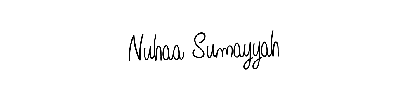 Also we have Nuhaa Sumayyah name is the best signature style. Create professional handwritten signature collection using Angelique-Rose-font-FFP autograph style. Nuhaa Sumayyah signature style 5 images and pictures png