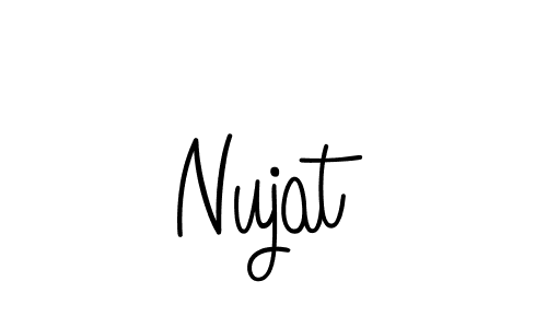 You should practise on your own different ways (Angelique-Rose-font-FFP) to write your name (Nujat) in signature. don't let someone else do it for you. Nujat signature style 5 images and pictures png