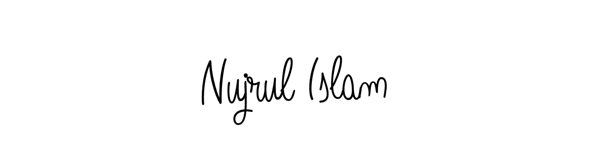 You should practise on your own different ways (Angelique-Rose-font-FFP) to write your name (Nujrul Islam) in signature. don't let someone else do it for you. Nujrul Islam signature style 5 images and pictures png