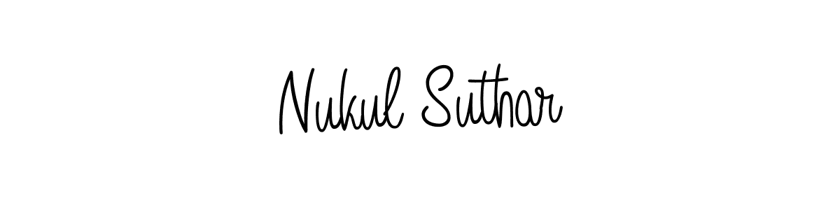 You should practise on your own different ways (Angelique-Rose-font-FFP) to write your name (Nukul Suthar) in signature. don't let someone else do it for you. Nukul Suthar signature style 5 images and pictures png