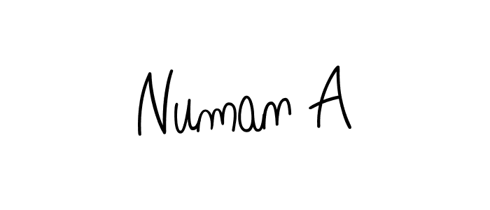 Make a beautiful signature design for name Numan A. With this signature (Angelique-Rose-font-FFP) style, you can create a handwritten signature for free. Numan A signature style 5 images and pictures png