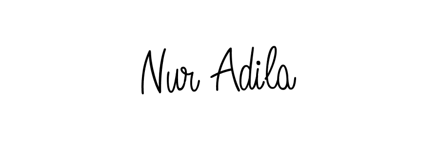 How to Draw Nur Adila signature style? Angelique-Rose-font-FFP is a latest design signature styles for name Nur Adila. Nur Adila signature style 5 images and pictures png