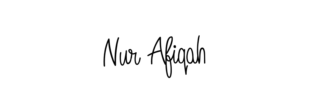 The best way (Angelique-Rose-font-FFP) to make a short signature is to pick only two or three words in your name. The name Nur Afiqah include a total of six letters. For converting this name. Nur Afiqah signature style 5 images and pictures png