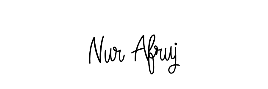 The best way (Angelique-Rose-font-FFP) to make a short signature is to pick only two or three words in your name. The name Nur Afruj include a total of six letters. For converting this name. Nur Afruj signature style 5 images and pictures png