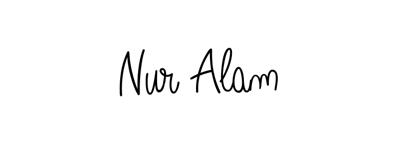 You should practise on your own different ways (Angelique-Rose-font-FFP) to write your name (Nur Alam) in signature. don't let someone else do it for you. Nur Alam signature style 5 images and pictures png