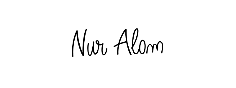 How to make Nur Alom name signature. Use Angelique-Rose-font-FFP style for creating short signs online. This is the latest handwritten sign. Nur Alom signature style 5 images and pictures png