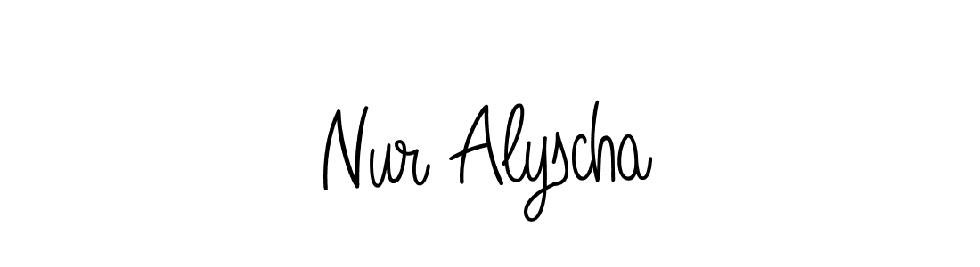 if you are searching for the best signature style for your name Nur Alyscha. so please give up your signature search. here we have designed multiple signature styles  using Angelique-Rose-font-FFP. Nur Alyscha signature style 5 images and pictures png