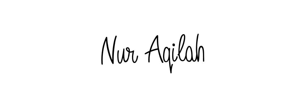 Use a signature maker to create a handwritten signature online. With this signature software, you can design (Angelique-Rose-font-FFP) your own signature for name Nur Aqilah. Nur Aqilah signature style 5 images and pictures png