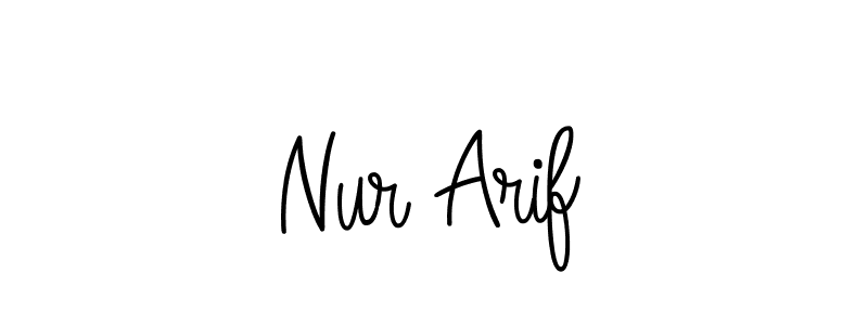 How to make Nur Arif name signature. Use Angelique-Rose-font-FFP style for creating short signs online. This is the latest handwritten sign. Nur Arif signature style 5 images and pictures png