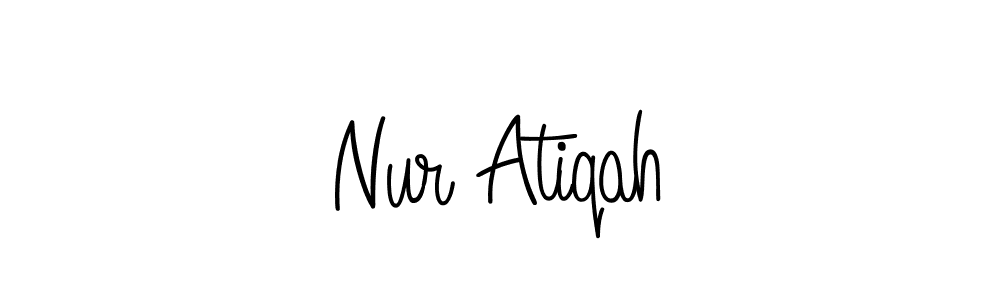 Nur Atiqah stylish signature style. Best Handwritten Sign (Angelique-Rose-font-FFP) for my name. Handwritten Signature Collection Ideas for my name Nur Atiqah. Nur Atiqah signature style 5 images and pictures png