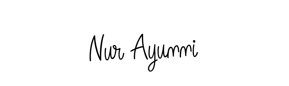 Best and Professional Signature Style for Nur Ayunni. Angelique-Rose-font-FFP Best Signature Style Collection. Nur Ayunni signature style 5 images and pictures png