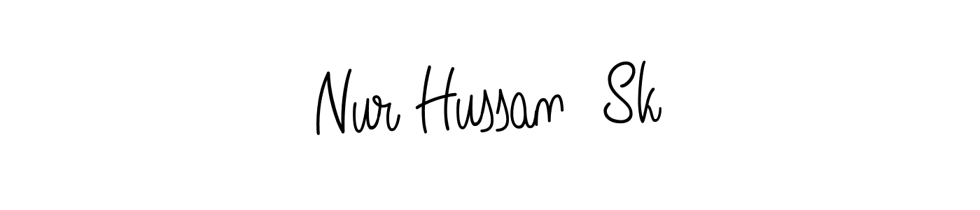 Design your own signature with our free online signature maker. With this signature software, you can create a handwritten (Angelique-Rose-font-FFP) signature for name Nur Hussan  Sk. Nur Hussan  Sk signature style 5 images and pictures png