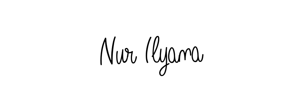 How to make Nur Ilyana name signature. Use Angelique-Rose-font-FFP style for creating short signs online. This is the latest handwritten sign. Nur Ilyana signature style 5 images and pictures png