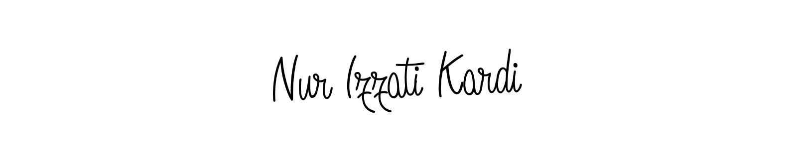 You should practise on your own different ways (Angelique-Rose-font-FFP) to write your name (Nur Izzati Kardi) in signature. don't let someone else do it for you. Nur Izzati Kardi signature style 5 images and pictures png