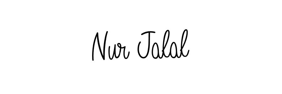 You should practise on your own different ways (Angelique-Rose-font-FFP) to write your name (Nur Jalal) in signature. don't let someone else do it for you. Nur Jalal signature style 5 images and pictures png