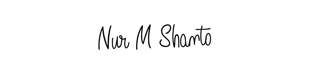 The best way (Angelique-Rose-font-FFP) to make a short signature is to pick only two or three words in your name. The name Nur M Shanto include a total of six letters. For converting this name. Nur M Shanto signature style 5 images and pictures png