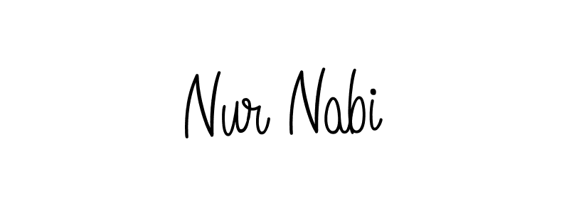 if you are searching for the best signature style for your name Nur Nabi. so please give up your signature search. here we have designed multiple signature styles  using Angelique-Rose-font-FFP. Nur Nabi signature style 5 images and pictures png