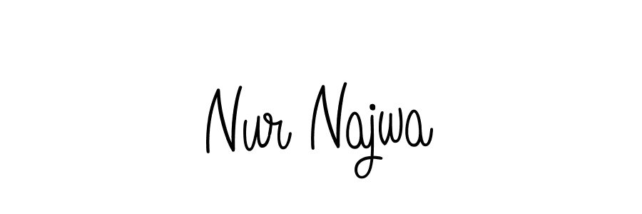 Create a beautiful signature design for name Nur Najwa. With this signature (Angelique-Rose-font-FFP) fonts, you can make a handwritten signature for free. Nur Najwa signature style 5 images and pictures png