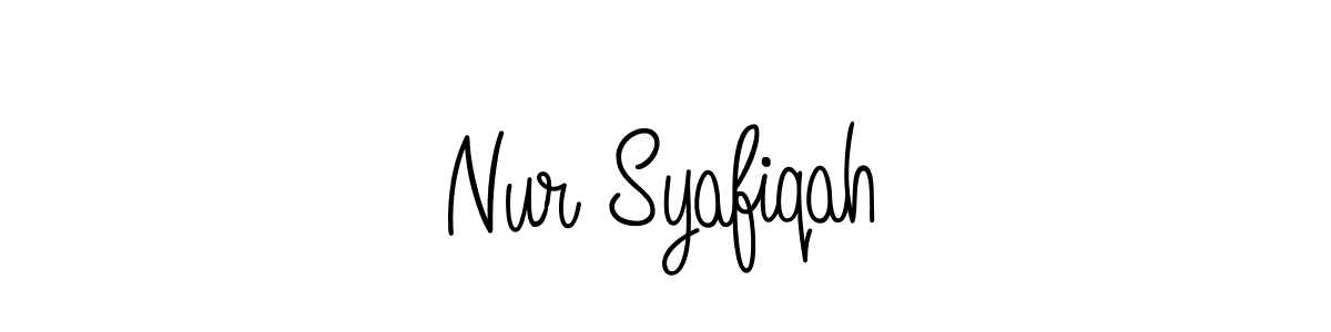 Make a beautiful signature design for name Nur Syafiqah. With this signature (Angelique-Rose-font-FFP) style, you can create a handwritten signature for free. Nur Syafiqah signature style 5 images and pictures png