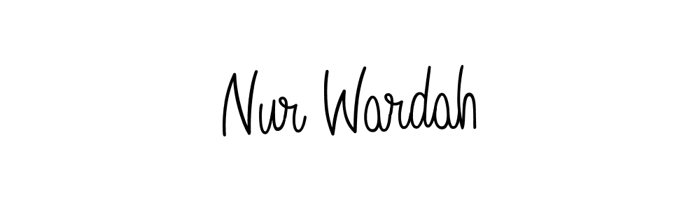 The best way (Angelique-Rose-font-FFP) to make a short signature is to pick only two or three words in your name. The name Nur Wardah include a total of six letters. For converting this name. Nur Wardah signature style 5 images and pictures png